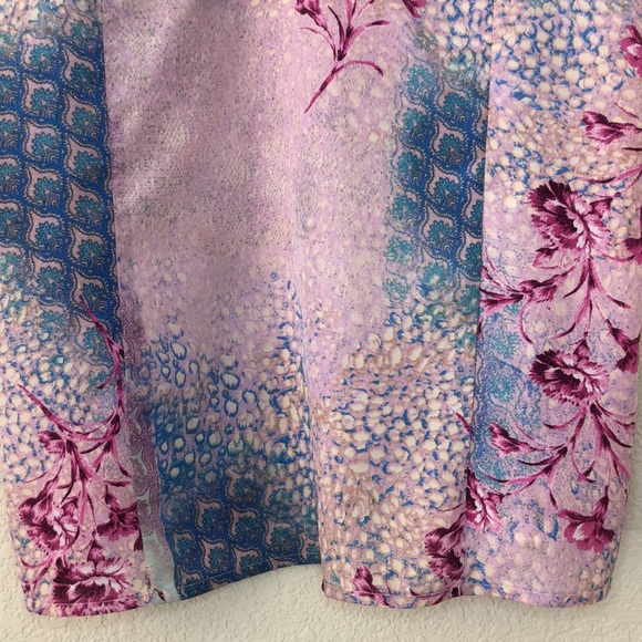 Skies Are Blue Floral Sleeveless Blouse Size S - Picture 6 of 10